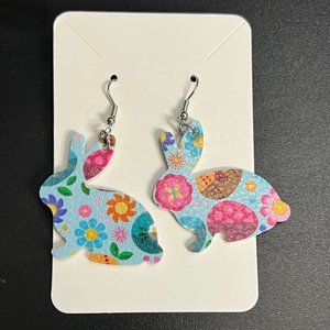 Handcrafted Easter/Spring Bunny Shaped Earring Set with Sterling Silver Hooks